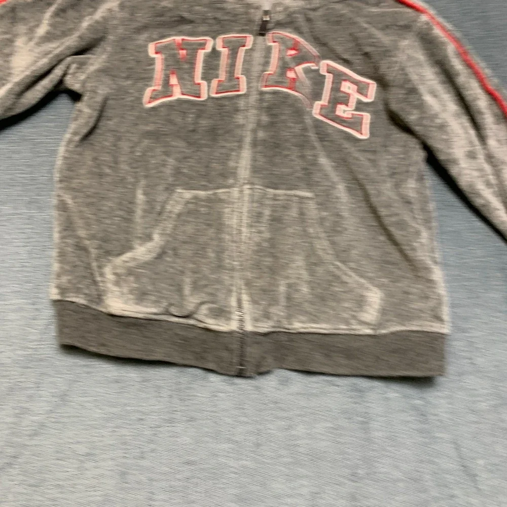 Nike Hoodie Toddlers 4T Gray Spellout Logo Kangaroo Pockets Full Zip Long Sleeve